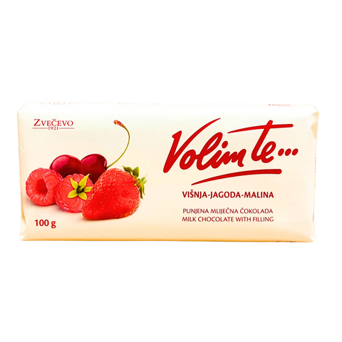 Volim Te Milchschokolade Višnja-Jagoda-Malina 100g