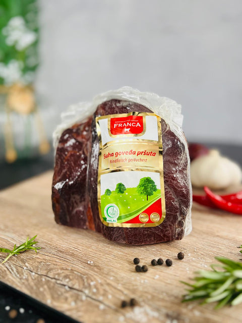 Suha Goveda Pršuta – Rindfleisch geräuchert ≈ 1kg