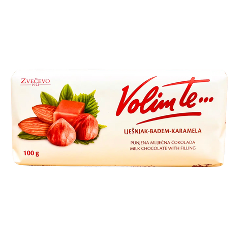 Volim Te Milchschokolade Lješnjak-Badem-Karamela 100g