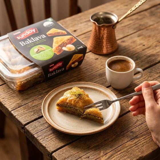 Baklava mit Kaffee