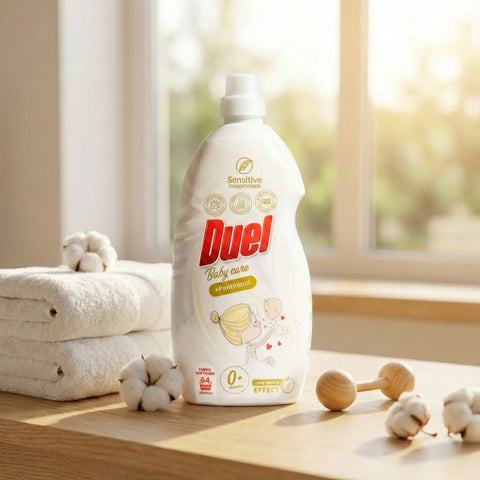 Duel Baby Care Weichspüler mit Panthenol, 1,6 L – 64 Waschladungen